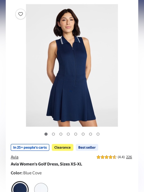 Avia Dresses & Skirts - Avia Blue Cove Sleeveless Zip-Front Golf Dress with Contrast Collar
